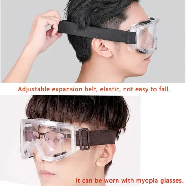 Safety Antifog Protective Goggles Safe Anti-Splash Wind-Proof Work Glasses Industrial Research Lab Cycling Riding Clear Goggles - Image 6