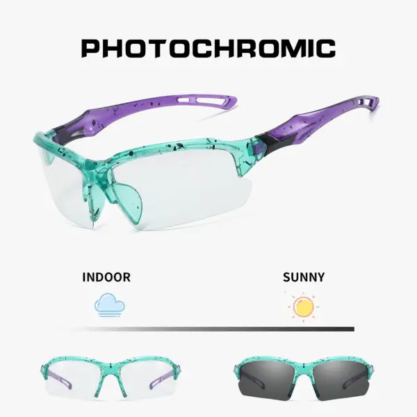 UV400 Safety Goggles Photochromic Cycling Glasses Men Women Outdoor Sport Eyeglasses Bike Sunglasses Bicycle Eyewear