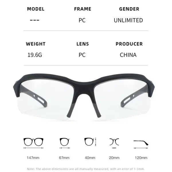 UV400 Safety Goggles Photochromic Cycling Glasses Men Women Outdoor Sport Eyeglasses Bike Sunglasses Bicycle Eyewear - Image 2