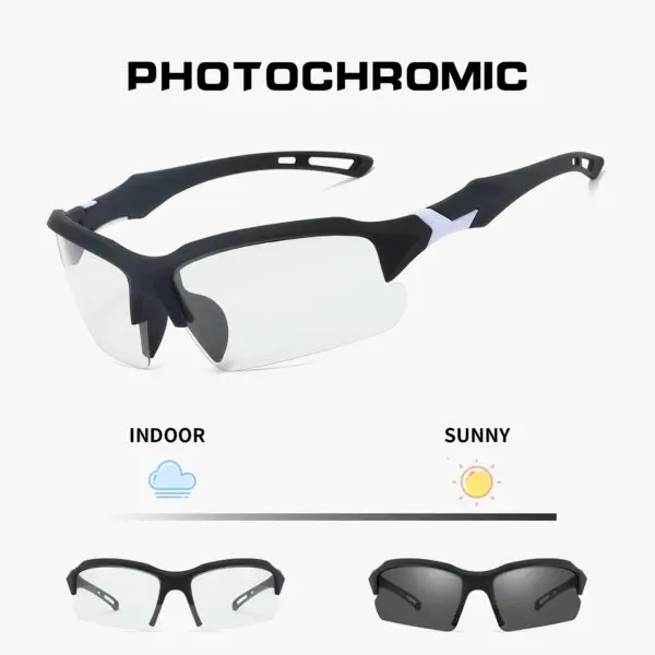 UV400 Safety Goggles Photochromic Cycling Glasses Men Women Outdoor Sport Eyeglasses Bike Sunglasses Bicycle Eyewear - Image 3