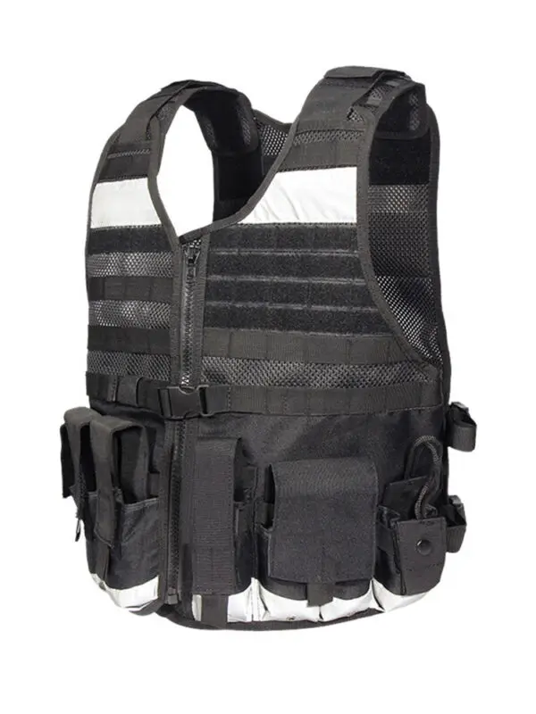 Fluorescent Yellow PE Anti-stab Tactical Vest Duty Reflective Clothing Multi-functional Training Clothing Breathable Comfortable - Image 3