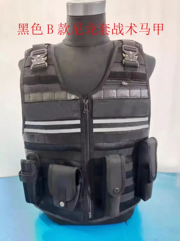 Fluorescent Yellow PE Anti-stab Tactical Vest Duty Reflective Clothing Multi-functional Training Clothing Breathable Comfortable - Image 9