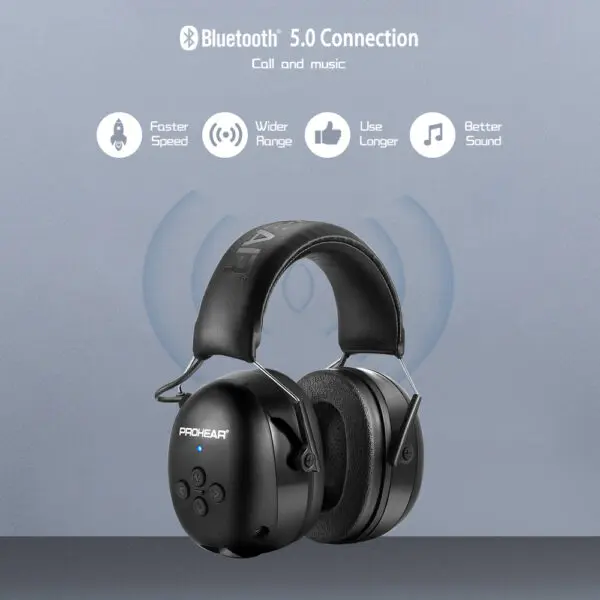 ZOHAN Electronic Headphone 5.0 Bluetooth Earmuffs Hearing Protection Headphones for Music Safety Noise Reduction Charging - Image 2