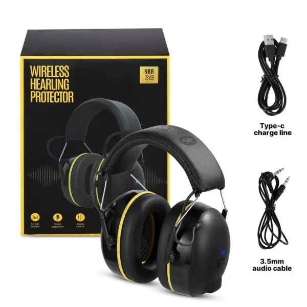 30dB SNR Hearing Protection Headphones with Bluetooth Rechargeable Noise Reduction Safety Ear Muffs Wireless Hearing Protector - Image 3