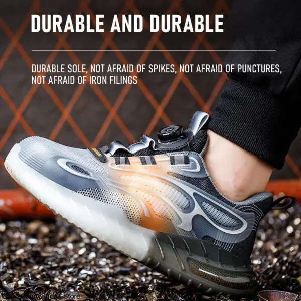 Men Sport Safety Shoes Air Cushion Work Sneakers Anti-Puncture Breathable Work Shoes Boots Men Women Steel Toe Shoes Lightweight - Image 5
