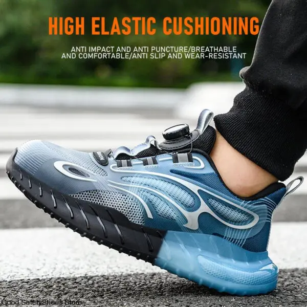 Men Sport Safety Shoes Air Cushion Work Sneakers Anti-Puncture Breathable Work Shoes Boots Men Women Steel Toe Shoes Lightweight - Image 6