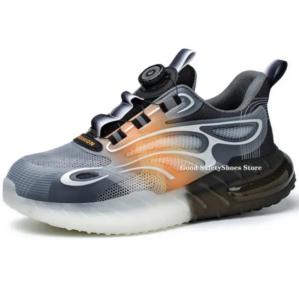 Men Sport Safety Shoes Air Cushion Work Sneakers Anti-Puncture Breathable Work Shoes Boots Men Women Steel Toe Shoes Lightweight - Image 7