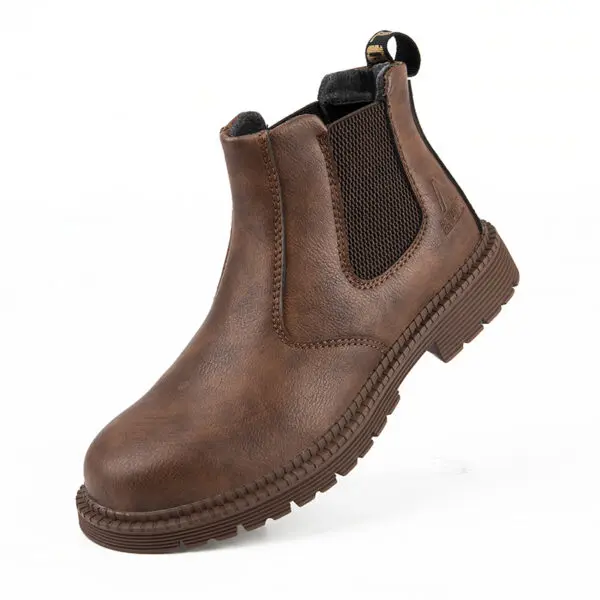 Water Proof Safety Work Shoes For Men Steel Head Leather Boots Male Footwear Indestructible Construction Work Shoes Brown - Image 7
