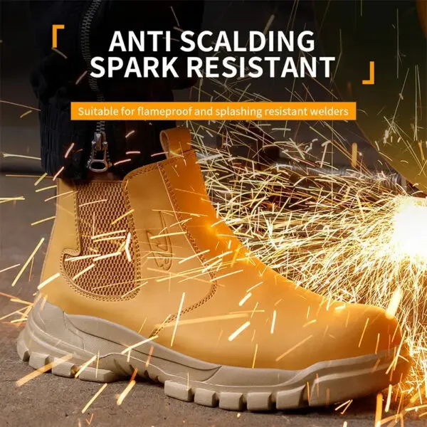 Waterproof Safety Wrok Boots For Men Steel Toe Cap Lightweight Indestructible Industry Chelsea Boots Puncture-Proof Footwear - Image 4