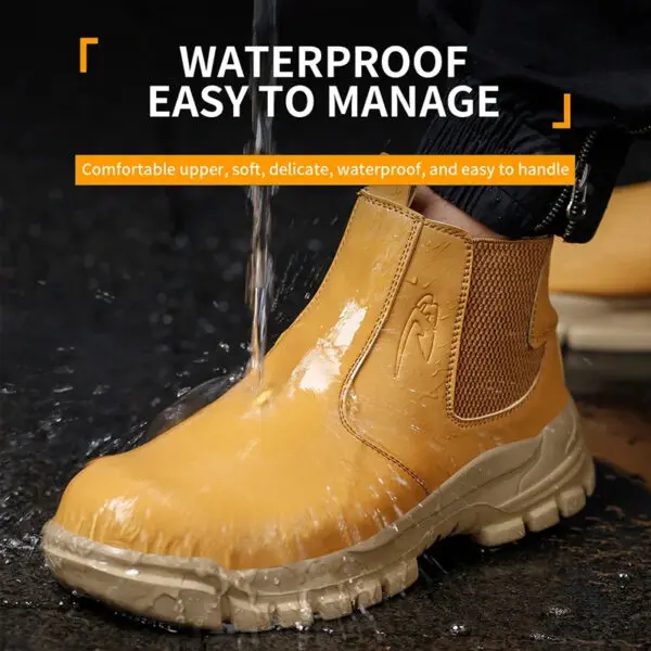 Waterproof Safety Wrok Boots For Men Steel Toe Cap Lightweight Indestructible Industry Chelsea Boots Puncture-Proof Footwear - Image 5