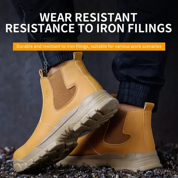 Waterproof Safety Wrok Boots For Men Steel Toe Cap Lightweight Indestructible Industry Chelsea Boots Puncture-Proof Footwear - Image 6