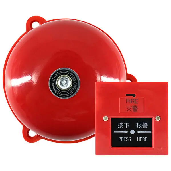 4 Inch Schools Fire Alarm 100db Pull Station Metal Fire Control Internal Strike Type Electric Bell Internal Strike Alarm Bell