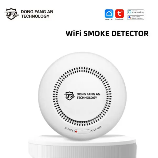 DFA WiFi TUYA Smart Smoke Wireless Interconnected Smoke Detector Fire Alarm High Sensitivity Safety Prevention Home Sensor 80DB