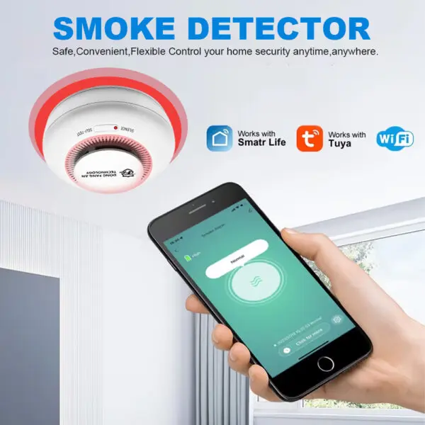 DFA WiFi TUYA Smart Smoke Wireless Interconnected Smoke Detector Fire Alarm High Sensitivity Safety Prevention Home Sensor 80DB - Image 4