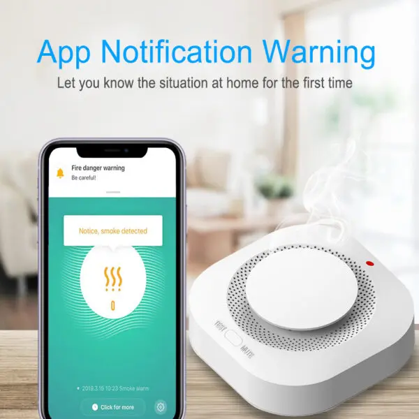 Tuya Wifi Smoke Detector Sensor 90DB Alarm Fire Smart Smoke Detector Wifi Fire Protection Home Security Alarm Smart Life APP - Image 2