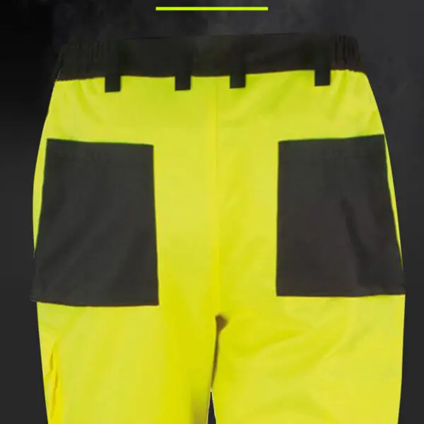 High Visibility Reflective Pants Elastic Waist Work Pants Lightweight Breathable Male Long Cargo Trousers for Spring and Autnmn - Image 3