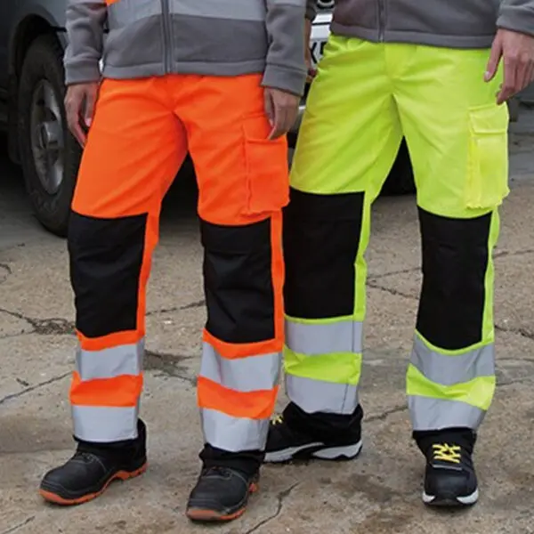 High Visibility Reflective Pants Elastic Waist Work Pants Lightweight Breathable Male Long Cargo Trousers for Spring and Autnmn - Image 6