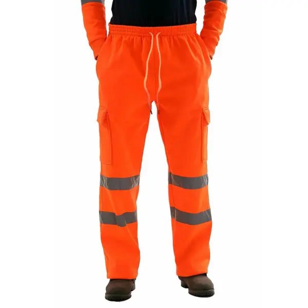 Men Road Work High Visibility Overalls Casual Pocket Work Casual Trouser Pants