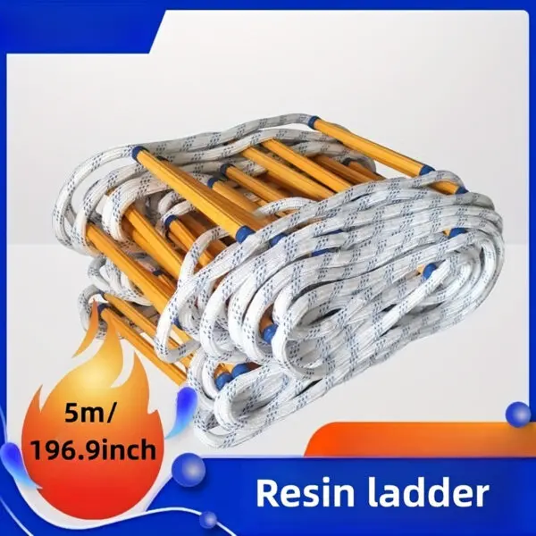5Meters Fire Escape Ladder Anti-skid Rescue Rope Emergency Work Safety Response Self-rescue Lifesaving Rock Climbing Escape - Image 2