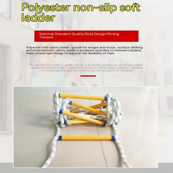 5Meters Fire Escape Ladder Anti-skid Rescue Rope Emergency Work Safety Response Self-rescue Lifesaving Rock Climbing Escape - Image 4