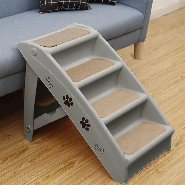 Tieker 4 Step Foldable Pet Stairs Plastic Indoor Climbing Ladder Non-slip for Cats and Dogs Ramp Steps - Image 5