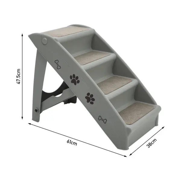 Tieker 4 Step Foldable Pet Stairs Plastic Indoor Climbing Ladder Non-slip for Cats and Dogs Ramp Steps - Image 7