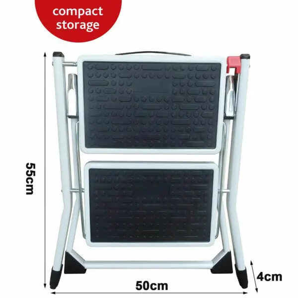 BRIEFNESS Safety Folding Step Stool Step 2 Step Stool Portable Foldable with Non Slip Mat Step For Home/Office/Kitchen/RV Travel - Image 4