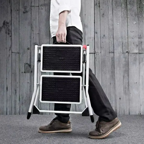 BRIEFNESS Safety Folding Step Stool Step 2 Step Stool Portable Foldable with Non Slip Mat Step For Home/Office/Kitchen/RV Travel - Image 5