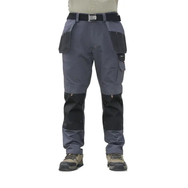 Men's Multi-Pocket Cargo Pants Outdoor Safari Style Straight Working Pants with Multi-Pockets Wear-Resistant Work Pants - Image 4