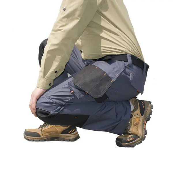 Men's Multi-Pocket Cargo Pants Outdoor Safari Style Straight Working Pants with Multi-Pockets Wear-Resistant Work Pants - Image 6