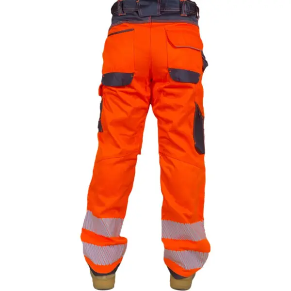 Cotton Reflective Pants Men Work Multi Pockets Hi Vis Pants High Visibility Work Wear Pants Road Construction Safety Trousers - Image 2