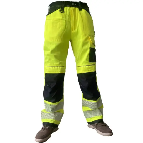 Cotton Reflective Pants Men Work Multi Pockets Hi Vis Pants High Visibility Work Wear Pants Road Construction Safety Trousers - Image 6