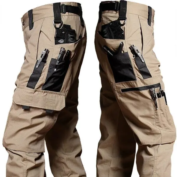 Men's Cargo Pants Multi Pockets Work Trousers Casual Tactical Pants Male Outwear Straight Autumn Winter Wear-resisting Trousers - Image 3