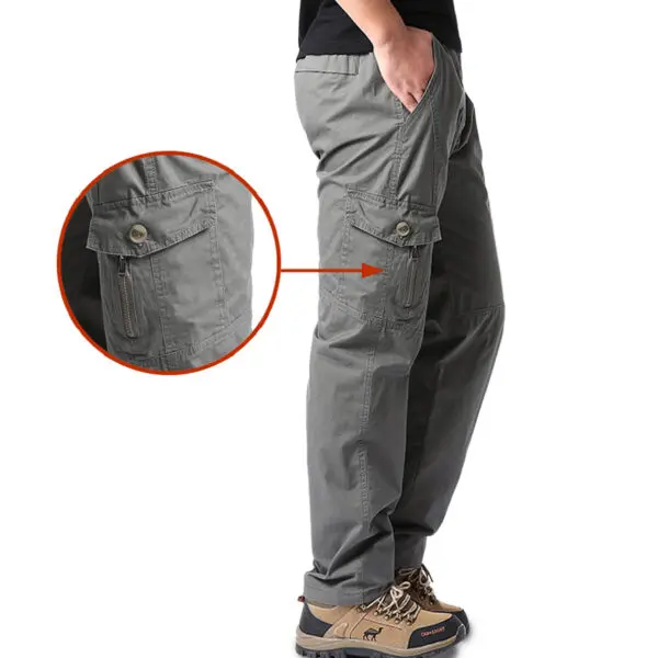 High Quality Men's Cotton Cargo Pants Casual Multiple Pocket Tacitcal Pants Spring Autumn Outdoor Camping Hiking Work Pants - Image 3