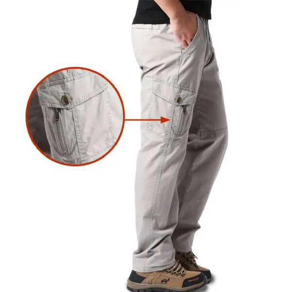High Quality Men's Cotton Cargo Pants Casual Multiple Pocket Tacitcal Pants Spring Autumn Outdoor Camping Hiking Work Pants - Image 4