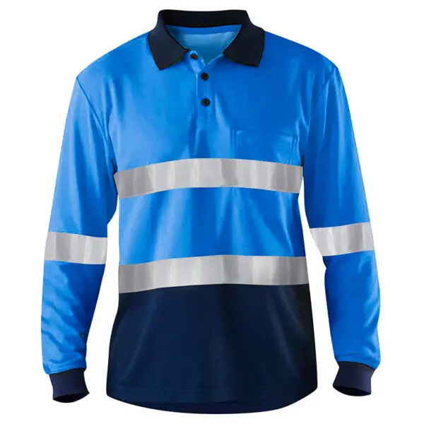 Hi Vis Polo Shirt Men High Visibility Clothing Long Sleeve Reflective Shirt Construction Quick Dry Safety Warning Shirt Workwear - Image 3