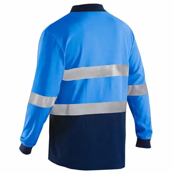 Hi Vis Polo Shirt Men High Visibility Clothing Long Sleeve Reflective Shirt Construction Quick Dry Safety Warning Shirt Workwear - Image 5