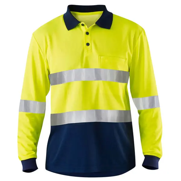 Hi Vis Polo Shirt Men High Visibility Clothing Long Sleeve Reflective Shirt Construction Quick Dry Safety Warning Shirt Workwear - Image 7
