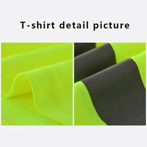 High Visibility Safety Reflective T-Shirt Breathable Quick Drying Fabric Construction Worker Safety Work Clothes - Image 3