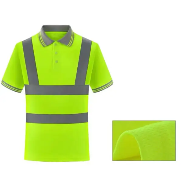 High Visibility Safety Reflective T-Shirt Breathable Quick Drying Fabric Construction Worker Safety Work Clothes - Image 6
