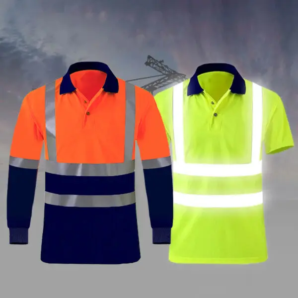 Safety Reflective T shirts High quality Working T-shirt with Reflection Tapes Road Construction Security Tops - Image 2