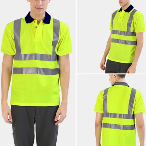 Safety Reflective T shirts High quality Working T-shirt with Reflection Tapes Road Construction Security Tops - Image 4