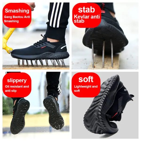 Work Sneakers Steel Toe Shoes Men Safety Shoes Puncture-Proof Work Shoes Boots Fashion Indestructible Footwear Security - Image 3