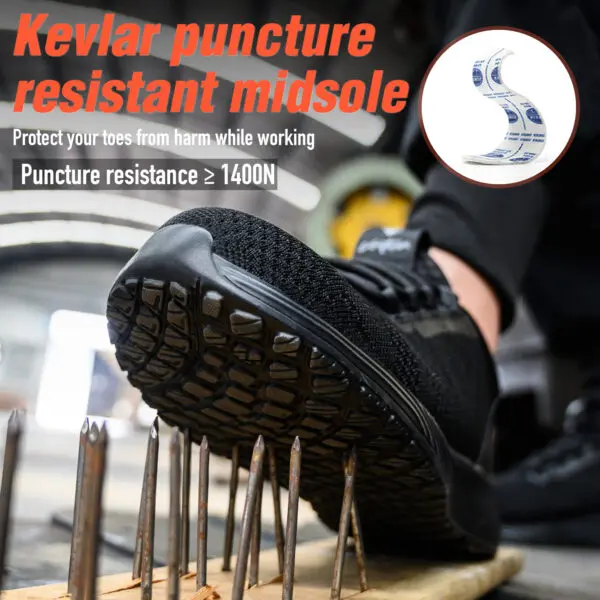 Safety Shoes Work Shoes Steel Toe Men Puncture-Protective Work Boots Indestructible Safety Lightweight - Image 3