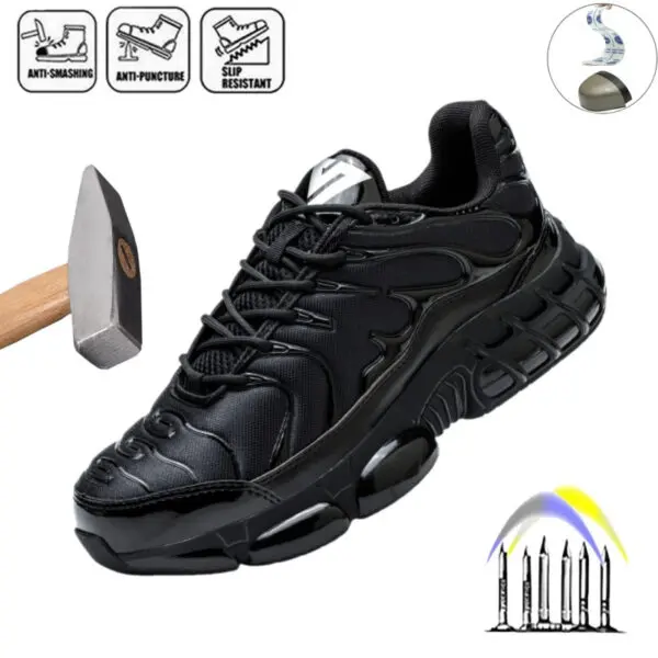 Safety Shoes Work Sneakers Steel Toe Men Puncture-Proof Work Boots Indestructible Security Boots Light Weight Hiking Sneakers - Image 2