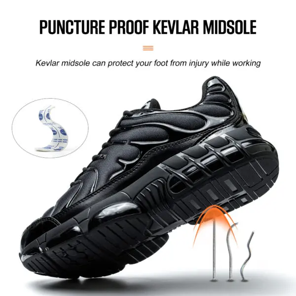 Safety Shoes Work Sneakers Steel Toe Men Puncture-Proof Work Boots Indestructible Security Boots Light Weight Hiking Sneakers - Image 3