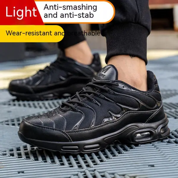 Sport Air Cushion Reflective Work Safety Boots Anti-smash Fashion Safety Shoes Steel Toe Sneaker Man Puncture Proof Work Shoes - Image 3