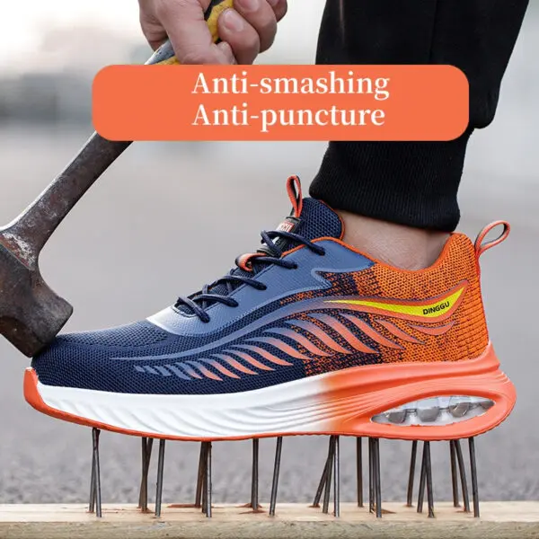 Men Safety Shoes Air Cushion Anti-smash Anti-puncture Protective Work Shoes Indestructible Safety Boots Steel Toe Work Sneakers - Image 3