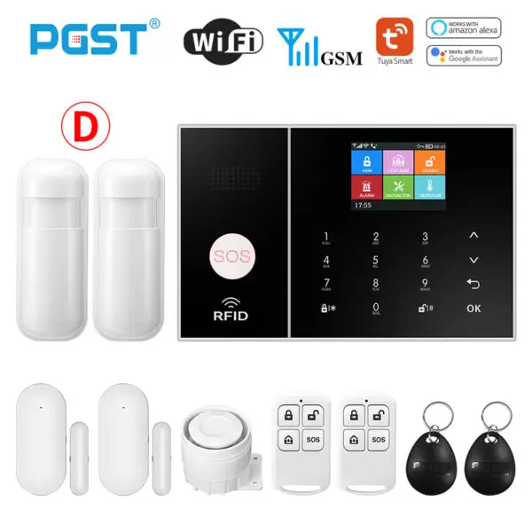 PGST Smart Life Alarm System for Home WIFI GSM Security Alarm Host with Door and Motion Sensor Tuya Smart App control work Alexa - Image 8