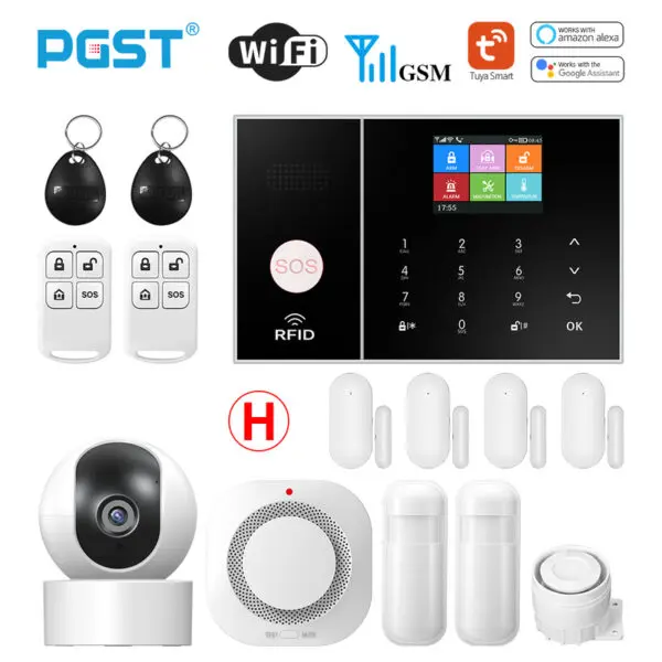PGST Smart Life Alarm System for Home WIFI GSM Security Alarm Host with Door and Motion Sensor Tuya Smart App control work Alexa - Image 9